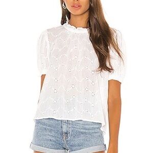 Free People White Eyelet Blouse